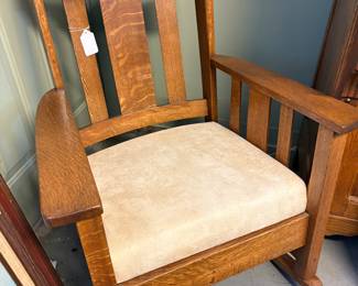 Wonderful Mission Style Oak Rocker