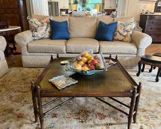 Custom Century sofa, cocktail table