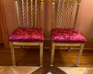 Guilded gold side chairs