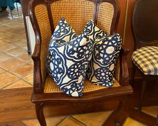 Cane wingback chair