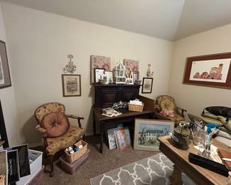 Craft room and lady office - side chairs, antique writing desk