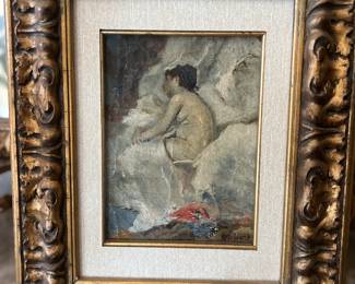 Italian 1800’s framed oil paintings 