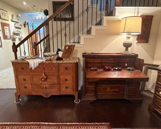 Antique Marble Top Dresser, 1800's Italian Writing Desk 