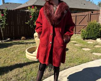 Volpi Italian shearling, suede, fox.