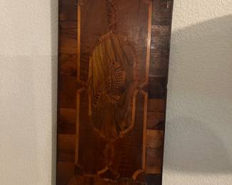 Antique wood panels with inlay