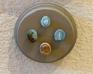 Italian clay cameo collection, board mounted, 1800’s