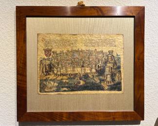 Italian framed parchment, gilded - 1800’s