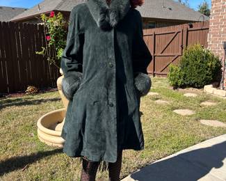 Facimp Vera Pelle Italian suede and fox, Swarovski sunglasses