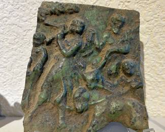Bronze Roman tile, verdigris