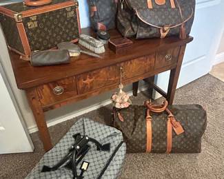 Louis Vuitton and Ralph Lauren, antique desk, antique French bristle brushes