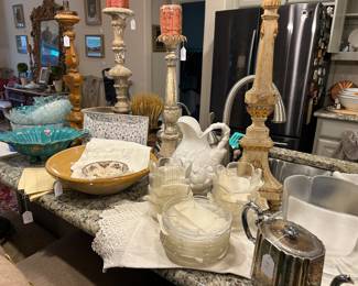 Grand antique candlesticks (Italy, France, Portugal), Rosenthal, vintage Italian ceramics