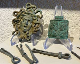 Bronze implements, Roman bronze Medusa