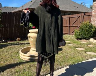 Montone Spagnolo suede & fox coat, Italian