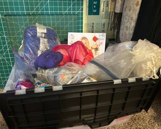 Yarn selections: silk, alpaca, merino, standard, knitting needles and patterns