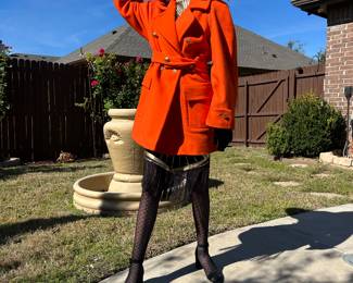 Ferretti Jeansphilosophy orange trench coat, made in Italy