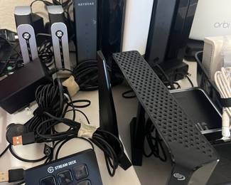 stream deck, routers, external hard-drives