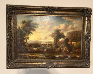Framed old-world paintings, signed