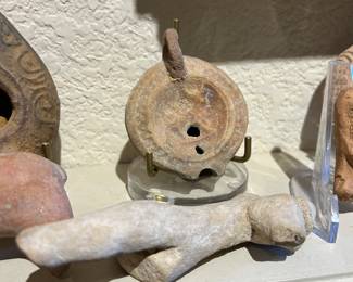 Clay Roman lamps and toys