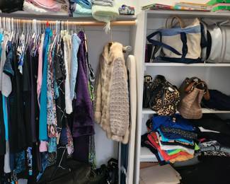 Lots of clothing, bags shoes boots