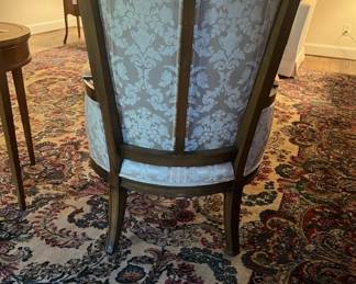 Back of Antique French Upholstered Arm Chair