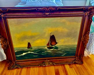 Original Oil Nautical Landscape