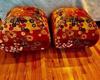 Vintage Jack Lenor Larsen Primivera Foot Stool/Ottoman/Poof 1960's MINT CONDITION