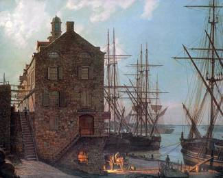 "River Street By Moonlight 1842" Lithograph  signed by John Stobart  