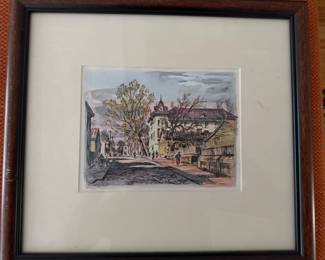 "[St. John Baptist] church on Hartridge Street, "Sunday Service"  watercolor, 1966, By Christoper Murphy
St. John Baptist Church, known as “The Mighty Fortress,” was established in 1885. The congregation built the sanctuary at 526 Hartridge Street in 1891 and completed exterior renovations in the 1970s. After a devastating fire destroyed the church building in 1993, the congregation rebuilt on the same lot on Hartridge Street in the Beach Institute Historic Neighborhood.
