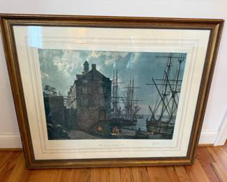 "River Street By Moonlight 1842" Lithograph  signed by John Stobart 