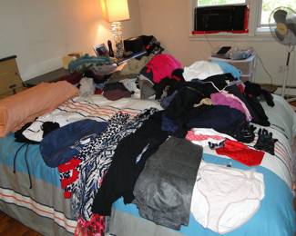 Queen Bed and clothing