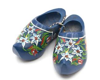 hand painted wooden Dutch clogs