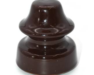 vintage dark brown ceramic glazed insulator