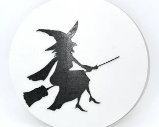 Halloween witch silhouette wooden wall decor