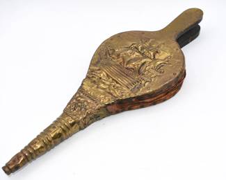 Brass fireplace bellows