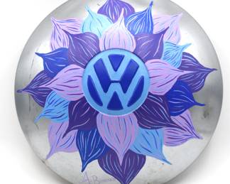 Hand painted VW hubcap