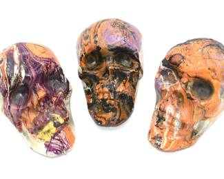 hydro dipped plastic skulls