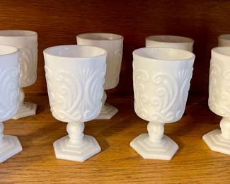 VINTAGE IMPERIAL MILK GLASS GOBLETS