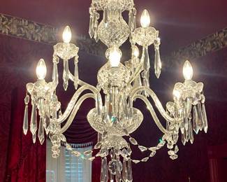 EXQUISITE WATERFORD CHANDELIER -BUYER IS RESPONSIBLE FOR REMOVAL/PACKING