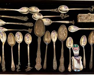 STERLING & SILVER PLATE SPOONS