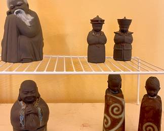 LLADRO SHORT CHINESE MONK, LLADRO SALT/PEPPER SHAKERS, LLADRO JEWELRY BOX FIGURE, LLADRO PULSE OF AFRICA SALT/PEPPER