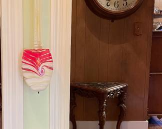 SMALL ACCENT TABLES, LARGE HAVEN CO. WALL THIRTY DAY CLOCK