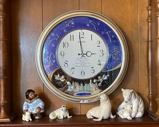 SEIKO MELODIES IN MOTION CLOCK, GOEBEL BEAR FIGURINE