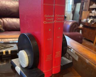 ART DECO BOOKENDS-ONYX & MARBLE