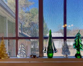 ART GLASS CHRISTMAS TREES