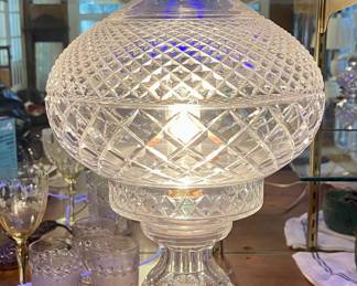WATERFORD CRYSTAL INISHMORE ALANA ELECTRIC HURRICANE LAMP