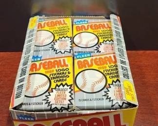 1989 FLEER BASEBALL WAX BOX, SEALED PACKS