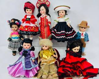 Lot of 8 Madame Alexander Dolls – International & Bride Mix