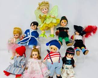 Set of 9 Madame Alexander Peter Pan Dolls – All w/ Boxes
