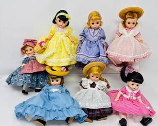 Set of 7 Madame Alexander Dolls w/ 3 Custom “Once Upon a Stand”