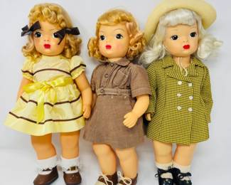 Set of 3 16" Terri Lee Dolls – 1950s Dress & Coat Styles